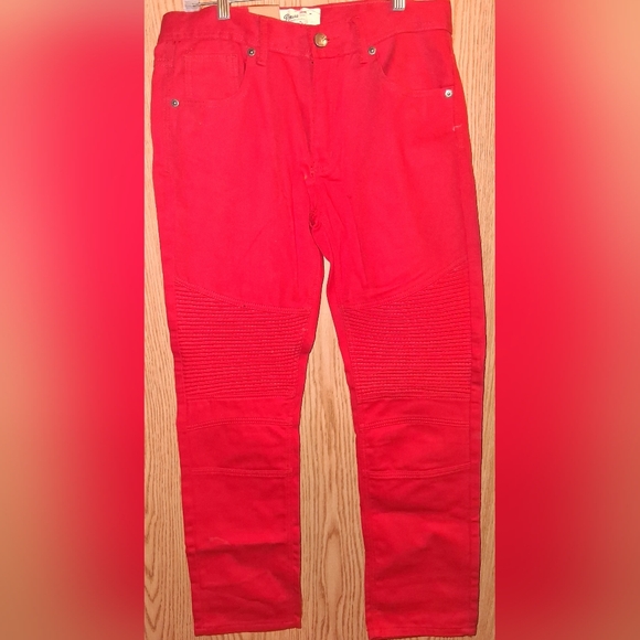 Pj Mark Red Men's Skinny Taper NWT Jeans 34 By 32 - Picture 1 of 6